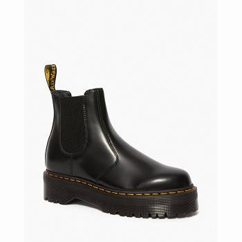 Dr Martens 2976 Polished Smooth - Cierne Chelsea Cizmy Damske, D272SK